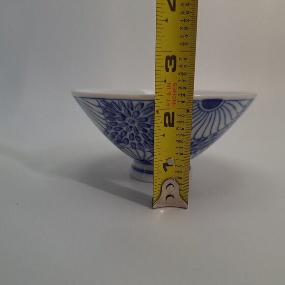 Vintage Otagiri Blue White Floral Ceramic Rice Bowl - Picture 7 of 16